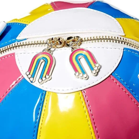 NWT Betsey Johnson Beach Ball Crossbody Glossy Vinyl Handbag - Picture 4 of 15
